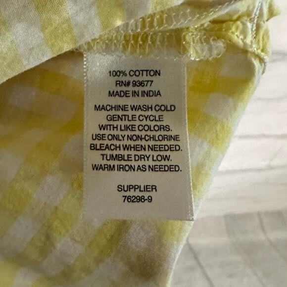 St. John’s Bay Women’s White & Yellow Checkered Button Down Shirt, XL, NWT - Picture 5 of 5